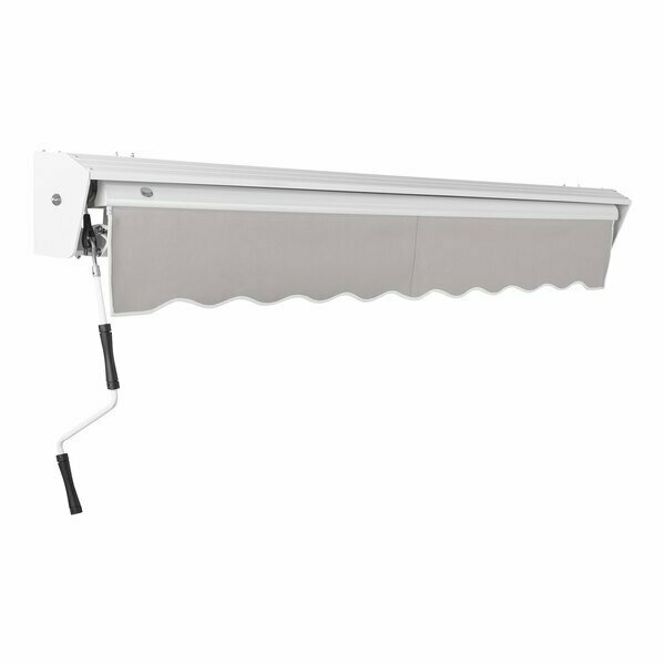 Awntech Destin 12' Gray Heavy-Duty Manual Retractable Patio Awning with Protective Hood 237DM12G